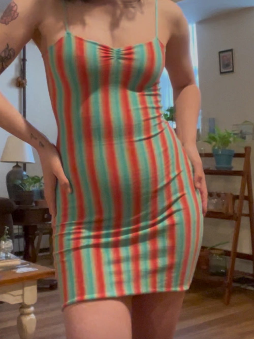 Gimaguas Dress - Blue Red Stripes S